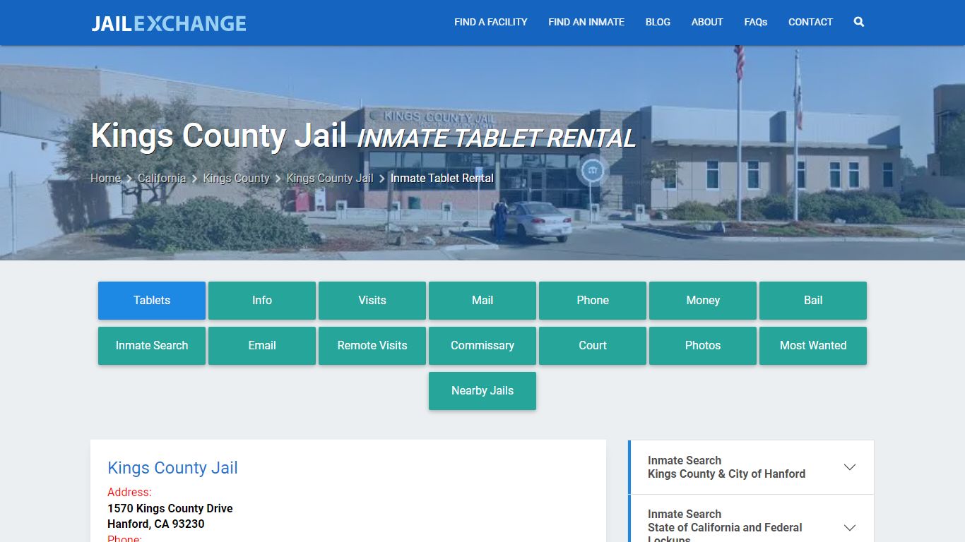 Inmate Tablets - Kings County Jail, CA - Jail Exchange